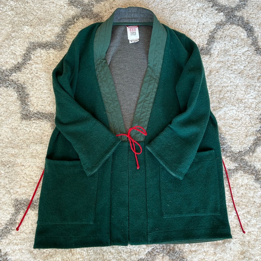 Topo Designs Women's Global Wrap Sweater Forest Green